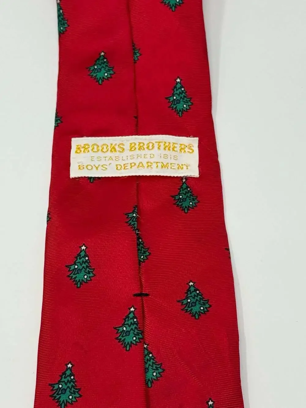 Brooks Brothers Boys' Department Christmas Tree Pattern Silk Necktie